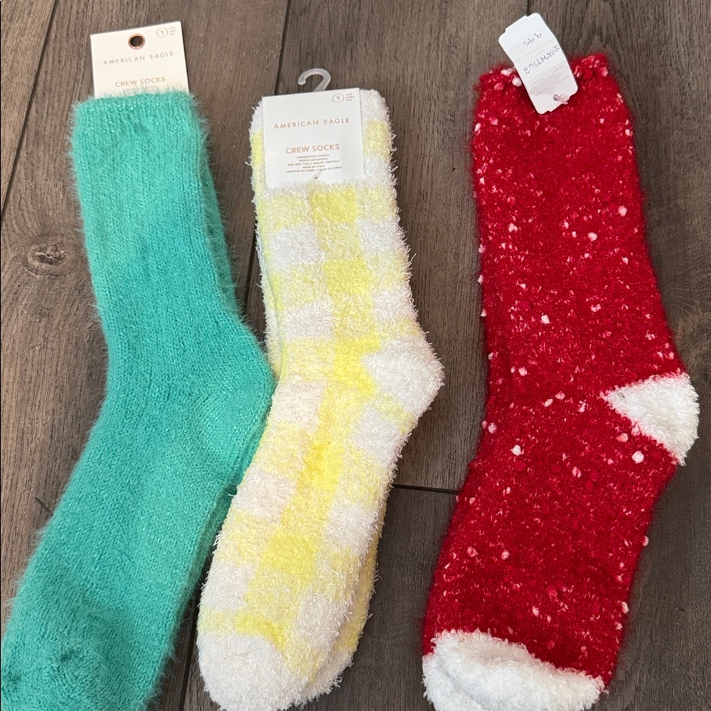 American Eagle Outfitters Cozy Socks Set - Red, Yellow, Teal